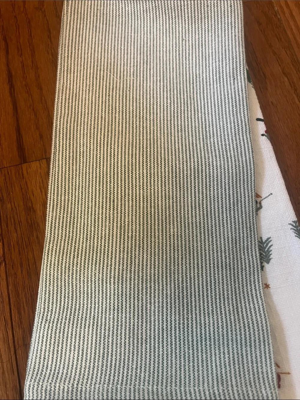 St Nicholas Square Kitchen Towel Set of 2 Skier & Blue Stripes 15